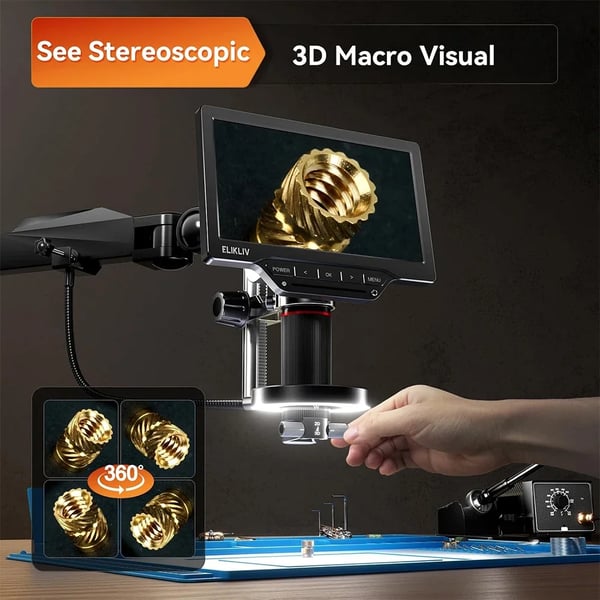 Digitalt Mikroskop, 3D-visning, Magnetiska Dubbla Linser, med matta
