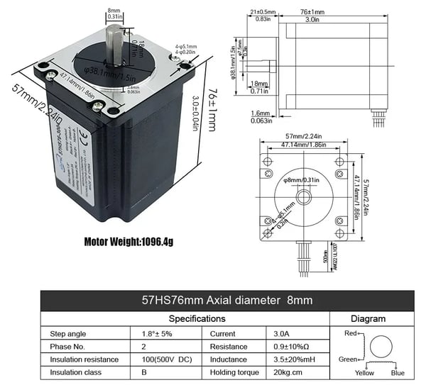 Stepper Motor, Høj Præcision, Alsidig Kompatibilitet,8mm