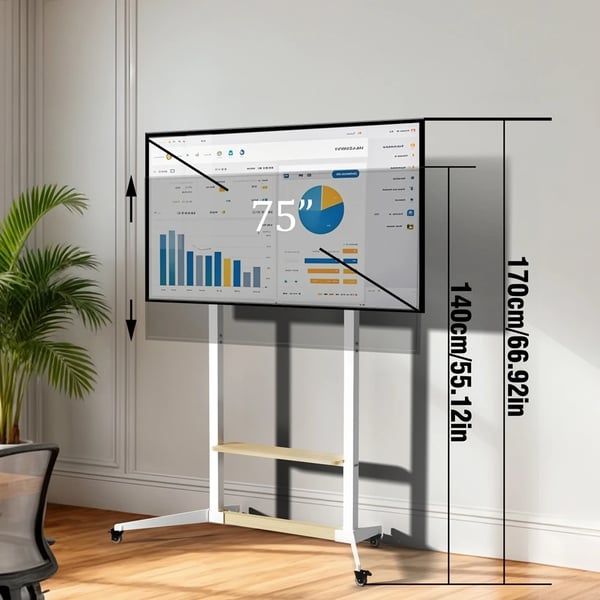 TV-stativ, Højdejusterbart, Mobil Design,HVID