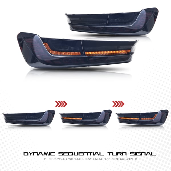 Baglygtesamling, 12 V spænding, 35 W watt, 3400 LM lumen, sekventiel blinklys, kompatibel med Premium Sedan Serie 3 G20 G80 M3 2019-2024