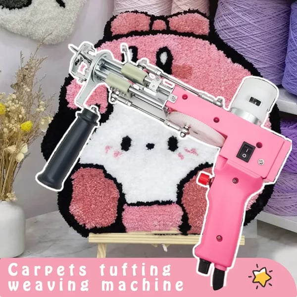 Pink Tufting Gun, 2-i-1 Funktionalitet, Justerbar Hastighedskontrol,Pink to-i-en