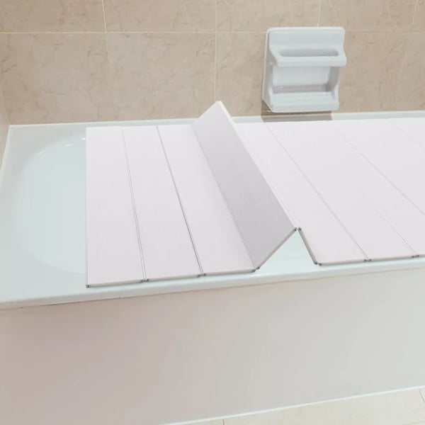 Folding Badekar Dæksel, Moderne Design, Firkantet Form, Temperaturbestandig,HVID