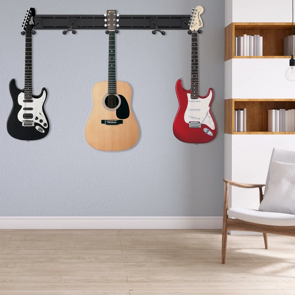 Guitar Rack Vægmontering, Pladsbesparende Design, Justerbare Krog, Holdbart Materiale