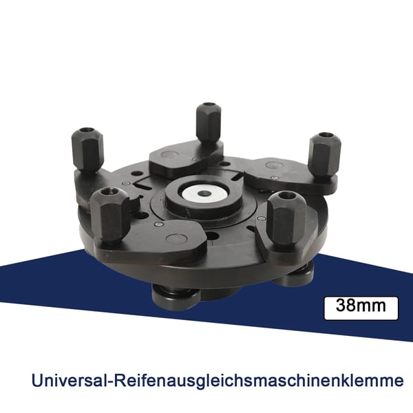 Dækbalanceringsmaskine, 38 mm klemstørrelse, legeringsstålmateriale, universel kompatibilitet, designet til dynamisk balancering, holdbar konstruktion