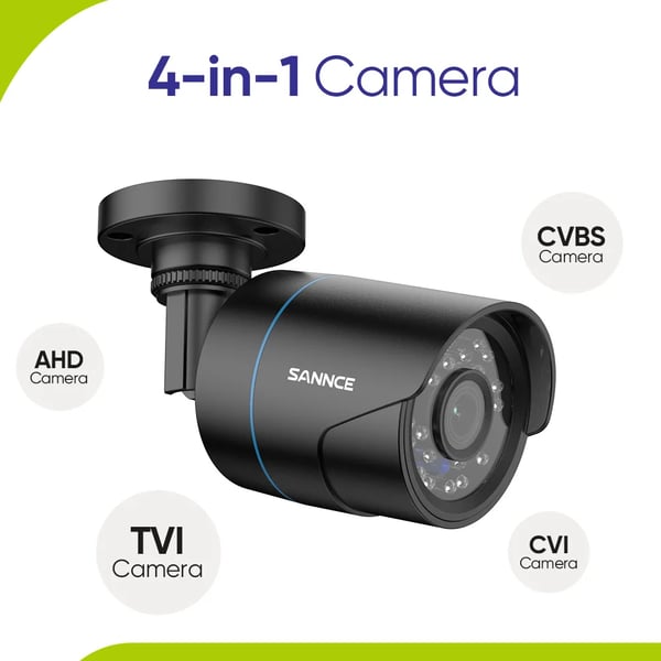 Kugle Kamera, 3.6mm Linse, 1080p Opløsning, Nattesyn Op til 30m, IP66 Vejrbestandig Bedømmelse, AHD/TVI/CVI/CVBS Kompatibilitet