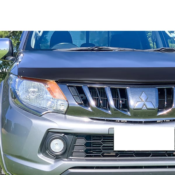 Bug Shield Hood Deflector Protector, Passer til Mitsubishi Triton 2015-2018, Holdbart ABS-materiale,motorhjelm beskyttelse