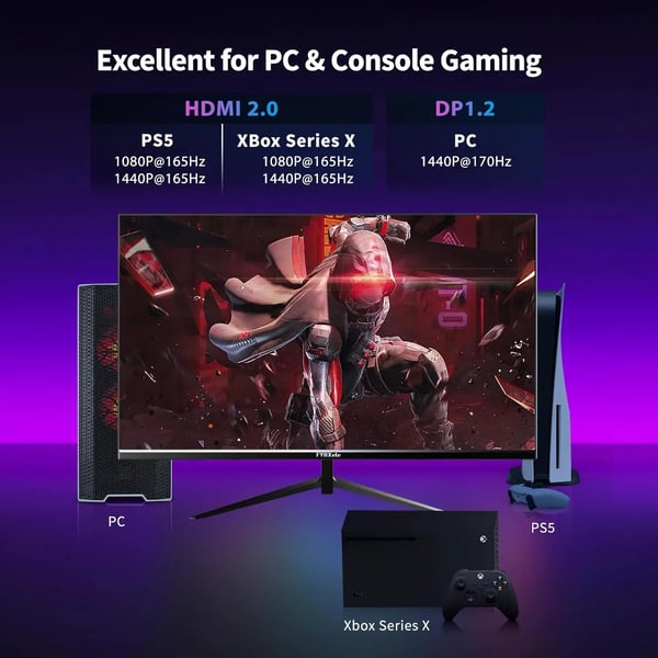 27 Tommer Gaming Skærm, 170Hz Opdateringshastighed, 1ms Reaktionstid, 2560x1440 Opløsning