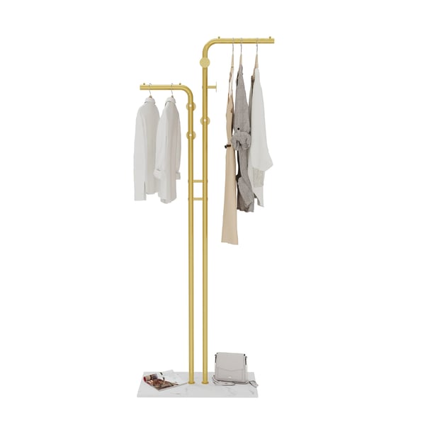 Kappeholder, Fritstående Design, 5 Krog med Elegant Base,Guld