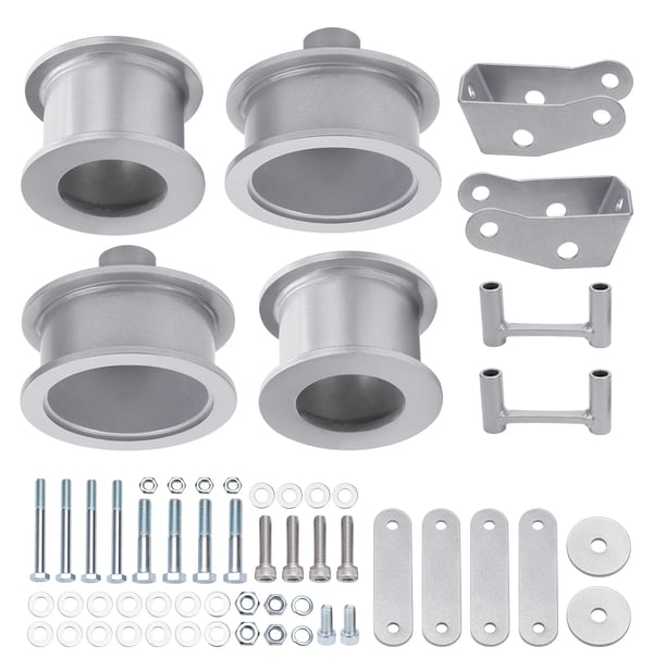 Lift Leveling Kit, 3" Front, 3" Bag, Kompatibel med Jeep Wrangler JK 2007-2018, Kulstofstål, Nem installation