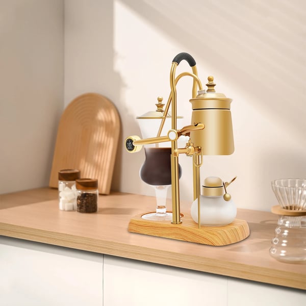 Kaffebryggare, Siphonbryggning, Elegant Design,Guld