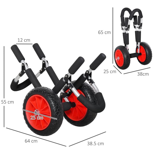 Surffilautakärry, alumiinirunko, 2 pyörää, 45 kg kantavuus, MULTI