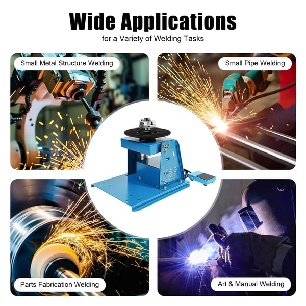 Rotary Welding Positioner, 10 kg kapacitet, justerbar hastighetskontroll,Blå