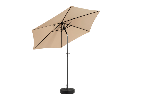 Udendørs Parasol, Stor Rektangulær Design, Nem Krankbetjening,Mørk Grå