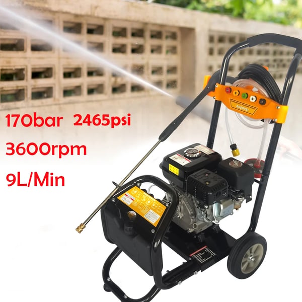 Korkeapainepesuri, Maksimipaine 2465 PSI, Käyttöpaine 2200 PSI, Teho 5500 W, Moottorin koko 420 cc, Moottorityyppi OHV Bensiini