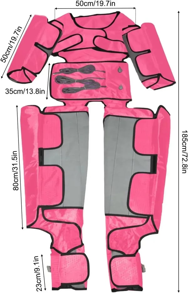 Lymfedrænage Massager, Justerbare Indstillinger, Multi-Dels Brug,pink