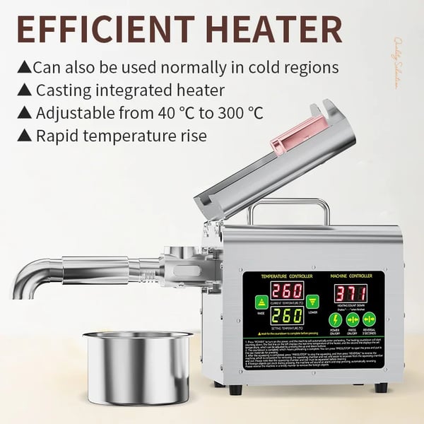 Oliepresse, Rustfrit Stål, Automatisk Temperaturkontrol,220V, EU