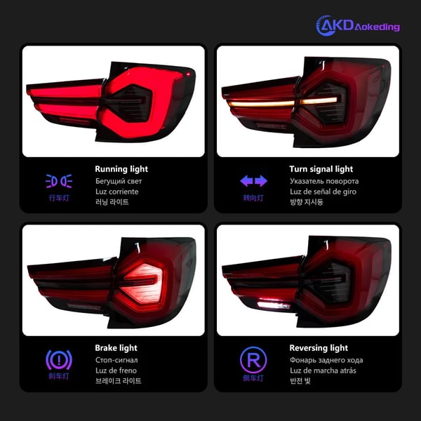Baglygtesamling, Multifunktionelt Design, Holdbar Konstruktion,Baglygter et sæt