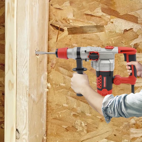 Håndholdt Elektrisk Hammer, 2200W Effekt, Kobbermotor, 930 omdr./min Ubelastet Hastighed,Rød
