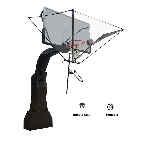 Basketball Skudtræner, Rustfrit Stål Materiale, Justerbare Dimensioner, Rotérbar 180° Rende, Kompatibilitet med Standard Kurve, Nem Samling