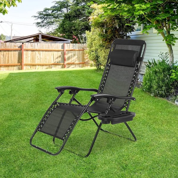 Foldbar havestol, Stålramme, Belastningsevne 140 kg, Dimensioner 90 x 64 x 110 cm, Justerbare liggende positioner, Ergonomisk design