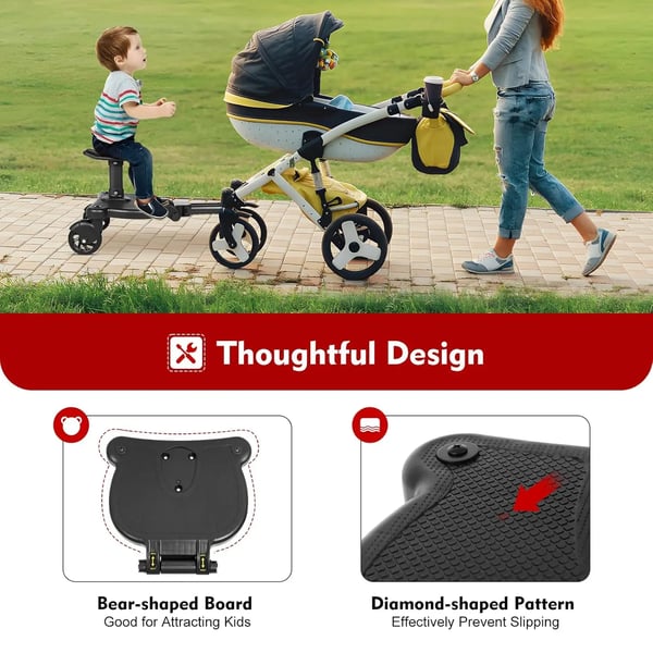 Lapsenkantoteline, 2-in-1-muotoilu, tukee jopa 25 kg,musta