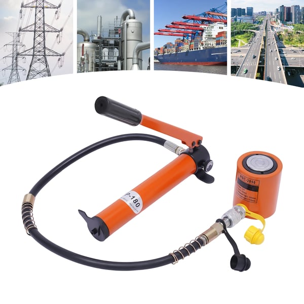 Manuell hydraulisk domkraftpump, 20 ton kapacitet, 70 MPa tryck,ORANGE RÖD