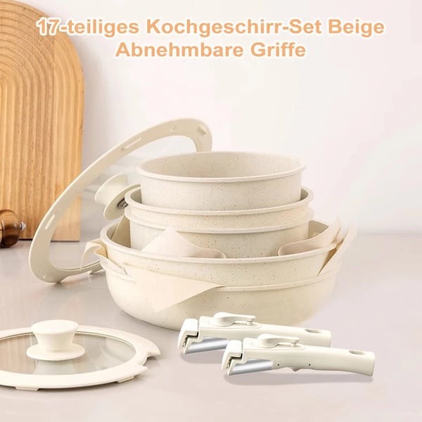 Køkkengrej Sæt, Nonstick Belægning, Ovnsikker, Opvaskemaskine Sikker, Giftfri Design, Ergonomiske Håndtag