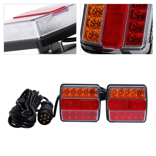 LED Trailer Baglygtsæt, 12V, Universel Kompatibilitet, Rød