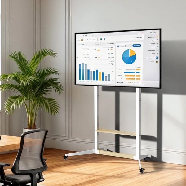 TV-stativ, Højdejusterbart, Mobil Design,HVID