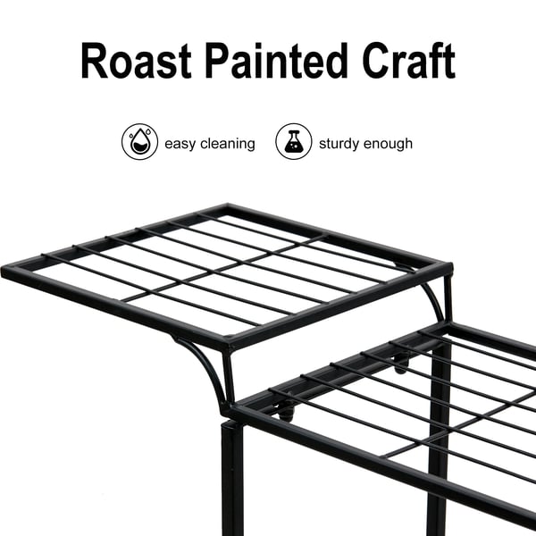 Plantebord, 6-lags design, robust metal konstruktion,sort
