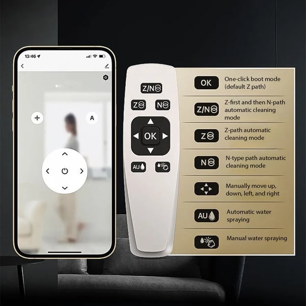 Fönsterputsrobot, 3200PA sugkraft, Smart appkontroll,800W, EU