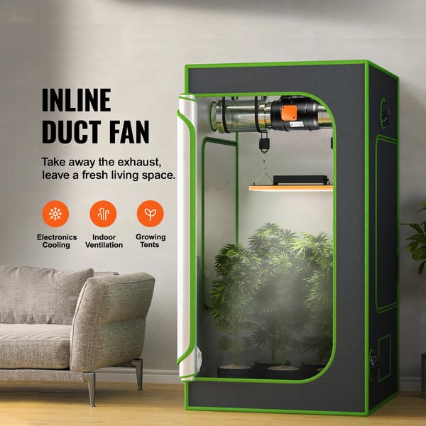 Inline ventilator, 750 CFM luftstrøm, lav støjdrift,AC 8in