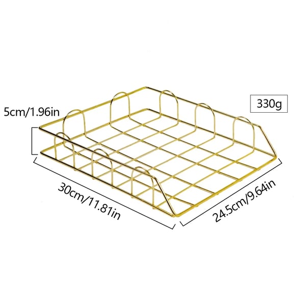 Dokumentbakke, Metal Konstruktion, Stabelbar Design,Guld