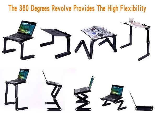 Justerbart Laptopbord, Ergonomisk Design, Dobbelt Køleventilatorer,En fan