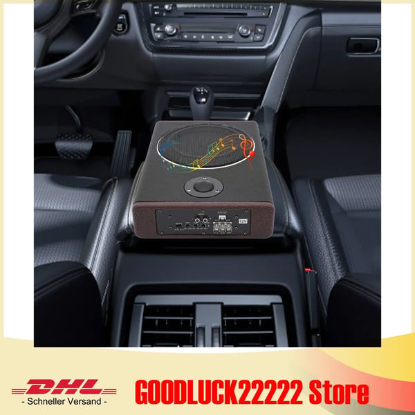 Billyd Subwoofer, 8 Tommer, 200 Watts Nominel Effekt, 600 Watts Spids Effekt, Under Sæde Design, RCA Linje Indgang