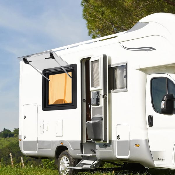 Campingvognsvindue, Justerbart Åbningsdesign, Holdbare Materialer,sort