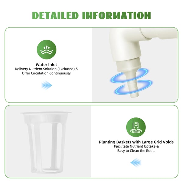 Planteholder, 4-niveau design, hydroponisk kapacitet,Hvid