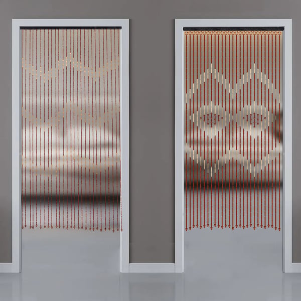 Perle Gardin, Bambus og Træ Materiale, 90 x 175 cm, Nem Installation, Insektblokkerende Funktionalitet, Retro Design