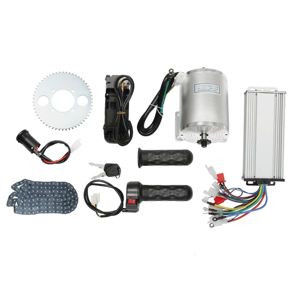Børsteløs Motor Kit, 3000W Effekt, 48-72V Spænding, Nominel Hastighed 4900rpm, Nominelt Moment 5.4 N.m, Benafstand 11.7cm