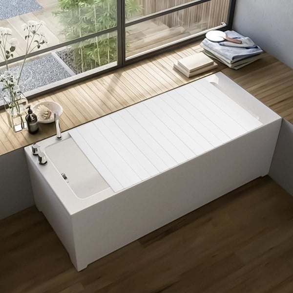 Badekar Dæksel, PVC Materiale, 170 x 70 cm Dimensioner, Maksimal Belastning 5 kg, Temperaturmodstand 80℃, Foldbart Design