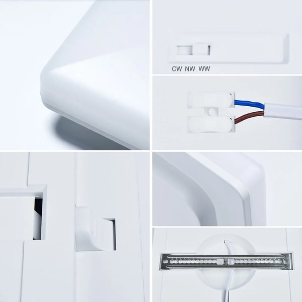 LED Loftlampe, 3CCT Dæmpning, Firkantet Design,1stk