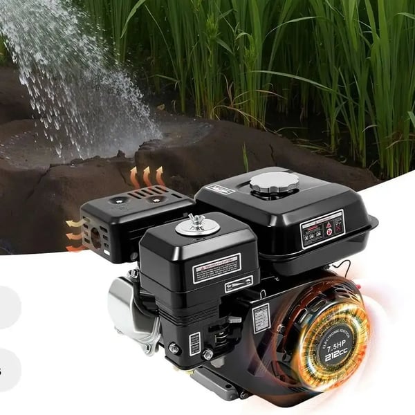 Benzindrevet motor, multifunktionel, 4-takts,sort