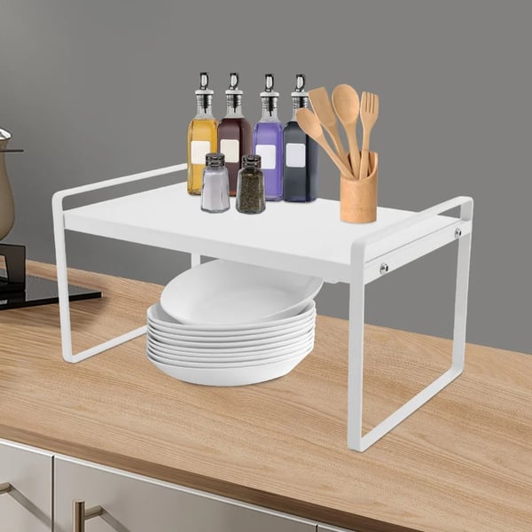 Köksregalsystem, Justerbar Design, Förbättrad Stabilitet,VIT