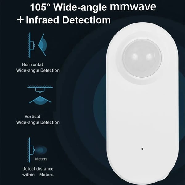 Bevægelsessensor, Zigbee 3.0, Trådløs rækkevidde 45m, Dimensioner 42mm x 31mm x 70mm, Driftstemperatur -10°C til 45°C, Følsomhedsafstand 5m