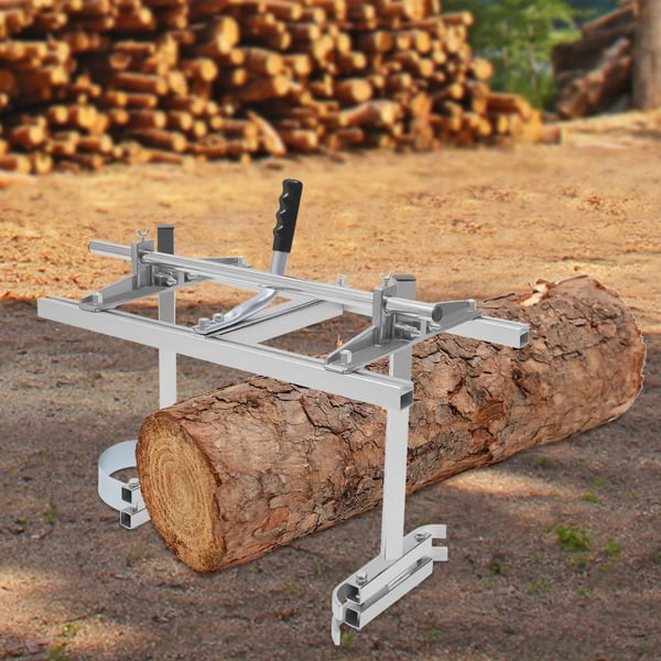 Kædesavsmølle, Aluminiumlegering, 61*31.75*47cm, Justerbar pladetykkelse 1.27-33cm, Maksimal pladebredde 60cm, Egnet til kædesave 35.5-60.96cm