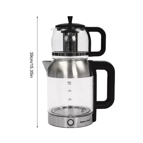 Elkedel, 1L & 2L kapacitet, dobbelt temperaturmuligheder, moderne design,3.0L, Klar