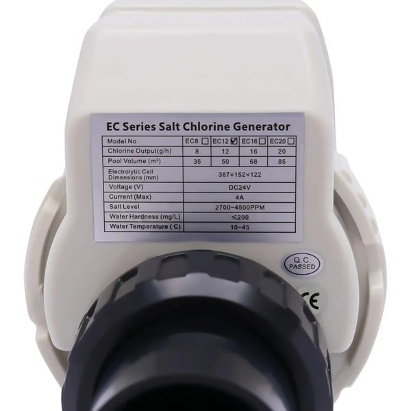 Klorsterilisator Generator, 8G/H Output, Justerbar Klor Concentration, Kompakt Design, Saltvand Kompatibilitet, Holdbar Plastkapsling