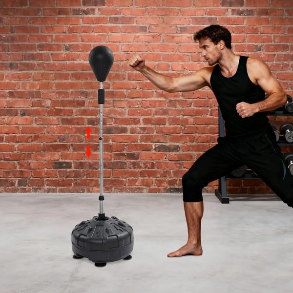 Punching Bag, Højdejusterbar, Fritstående Design,sort