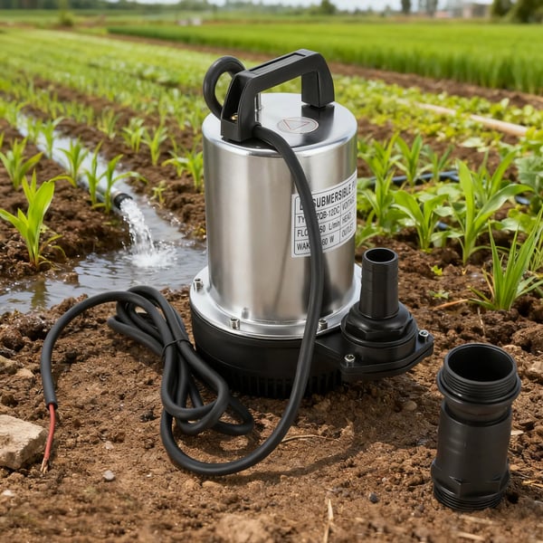 Nedsænkelig Vandpumpe, 50L/min Flow Rate, 26,25ft Løftekapacitet,Sølv, 12V, EU