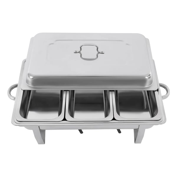 Chafing Dish, 3-kompartment, Justerbar Opvarmning/Køling,Sølv